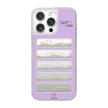 Apple iPhone 16 Pro Kılıf Aynalı ve Boncuklu Tasarım Youngkit Jump Serisi Kapak Mor
