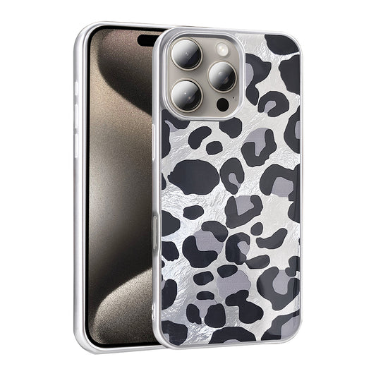 Apple iPhone 16 Pro Case Patterned Zore Mep Cover Gray Leopard