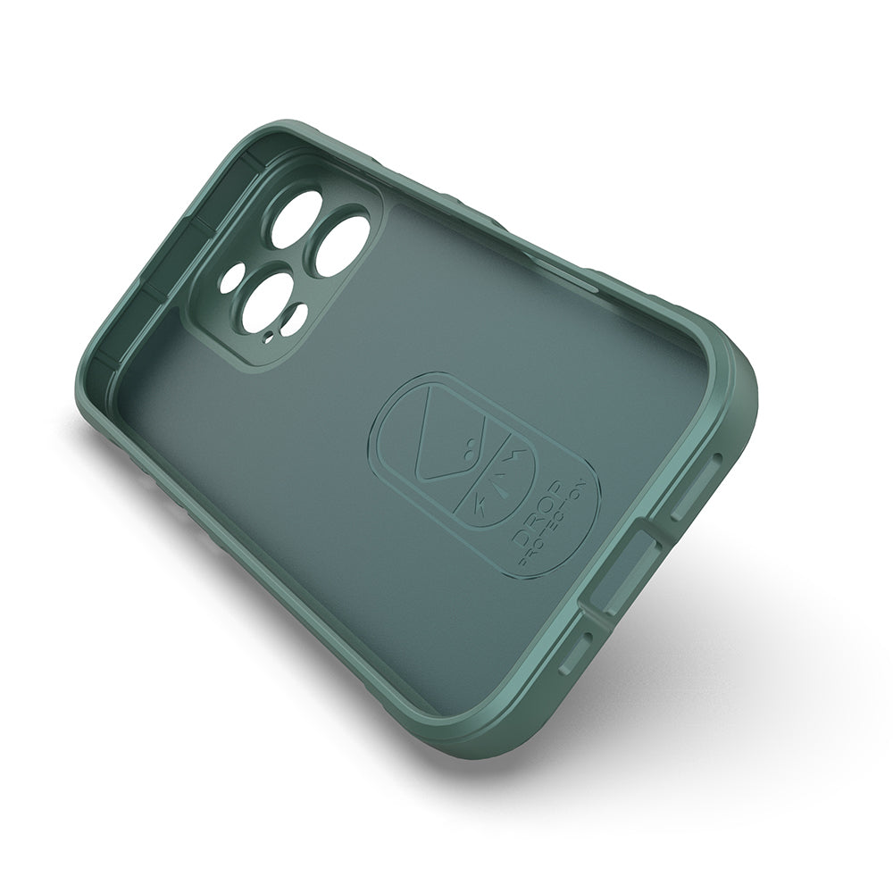 Apple iPhone 16 Pro Case Flexible TPU Hollow Back Surface Design Zore Ethnic Silicone Cover Dark Green