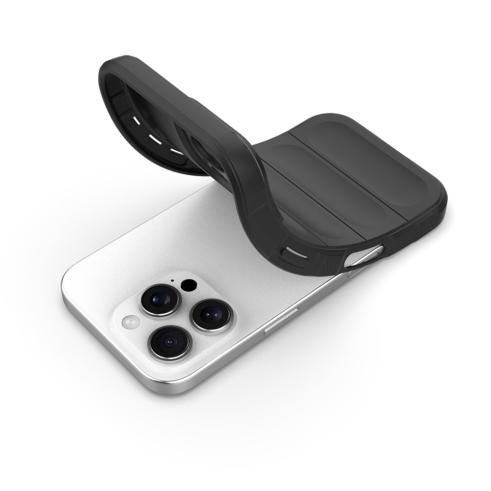 Apple iPhone 16 Pro Case Flexible TPU Hollow Back Surface Design Zore Ethnic Silicone Cover Black