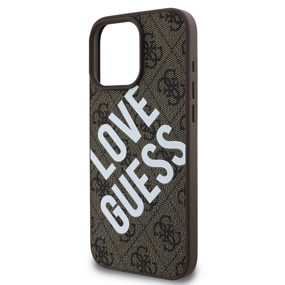 Apple iPhone 16 Pro Case Guess Original Licensed Big Love Guess Cover Brown