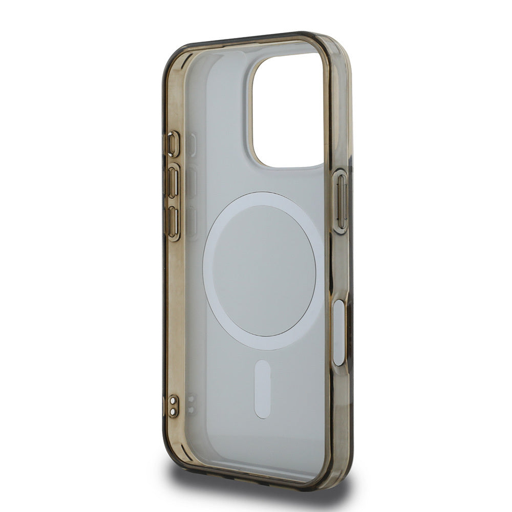 Apple iPhone 16 Pro Case Guess Original Licensed M-Safe Charging Feature IML Printed Classic Logo 4G Patterned Cover Brown 