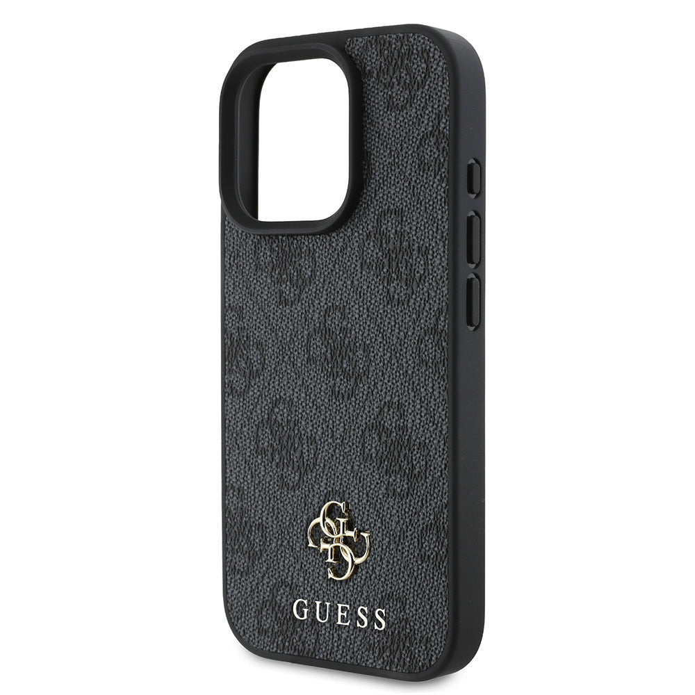 Apple iPhone 16 Pro Case Guess Original Licensed M-safe Charging Feature Small 4G Classic Cover Brown