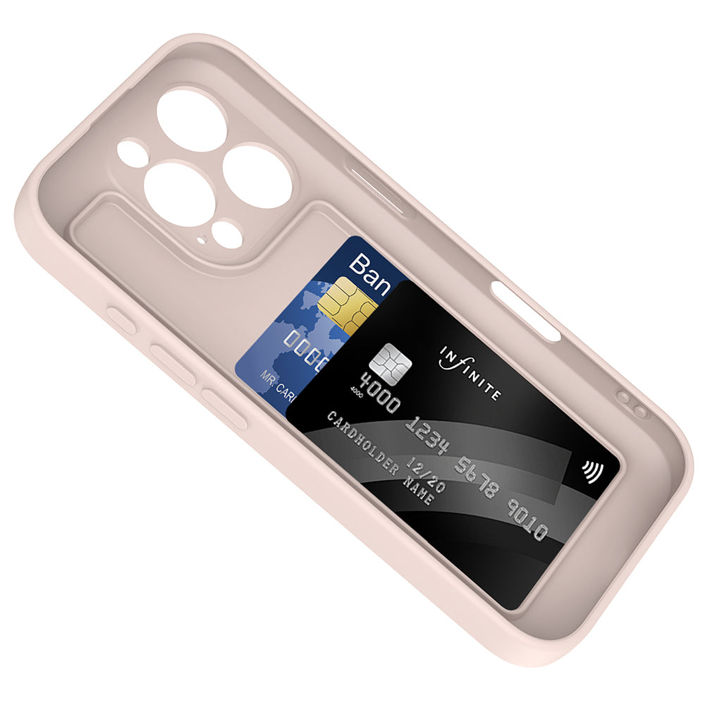 Apple iPhone 16 Pro Case Camera Protection Card Holder Zore Vitra Cover Pink