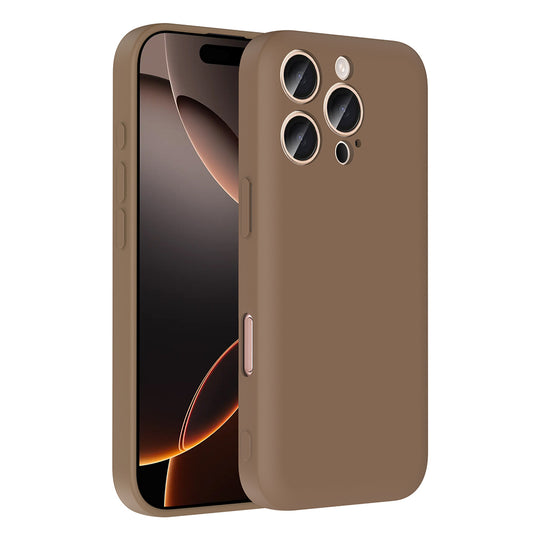 Apple iPhone 16 Pro Case Camera Protection Card Holder Zore Vitra Cover Brown