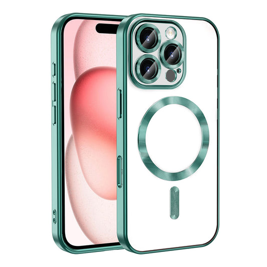 Apple iPhone 16 Pro Case Camera Protection M-Safe Wireless Charging Feature Zore Demre Cover Green 