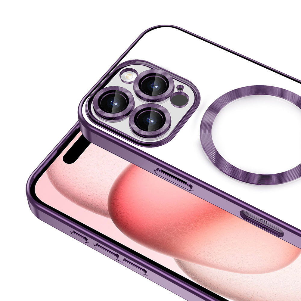 Apple iPhone 16 Pro Case Camera Protection M-Safe Wireless Charging Feature Zore Demre Cover Dark Green 