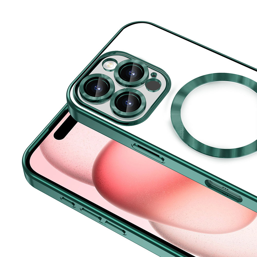 Apple iPhone 16 Pro Case Camera Protection M-Safe Wireless Charging Feature Zore Demre Cover Titanium 