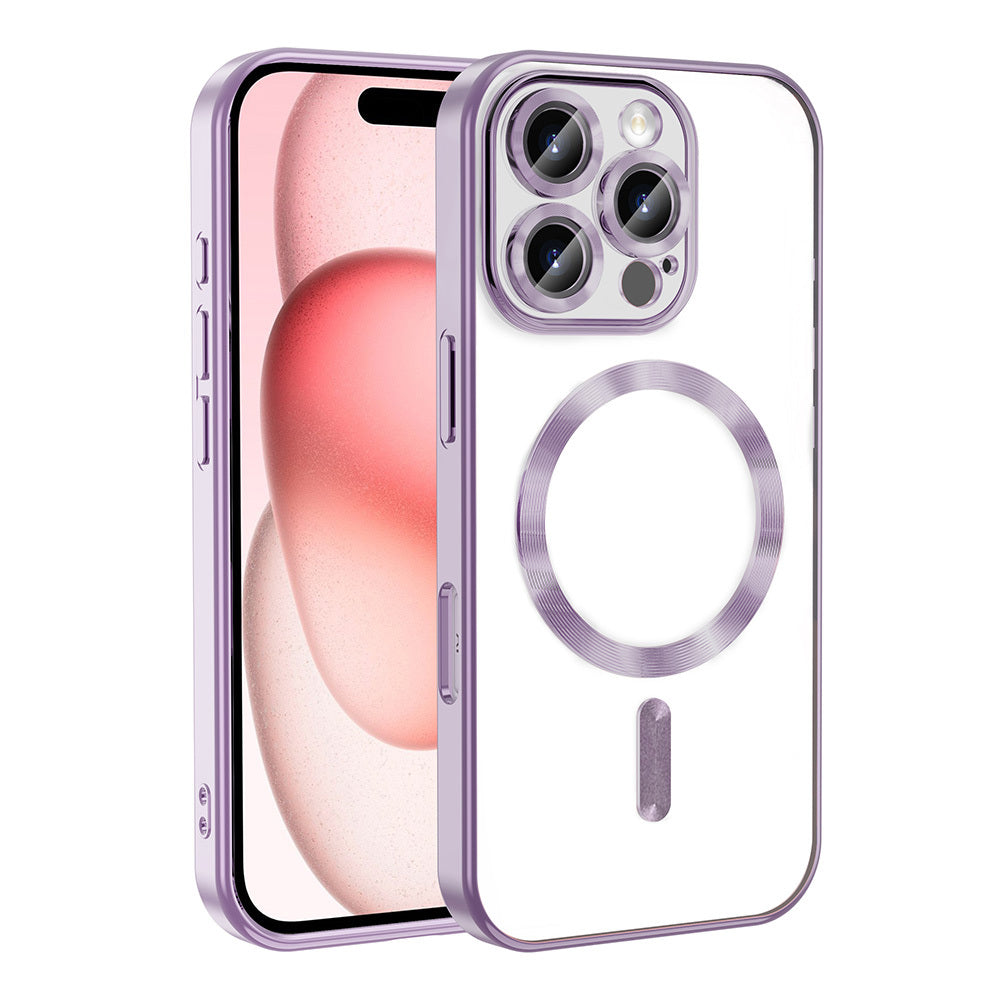 Apple iPhone 16 Pro Case Camera Protection M-safe Wireless Charging Feature Zore Demre Cover Lilac 