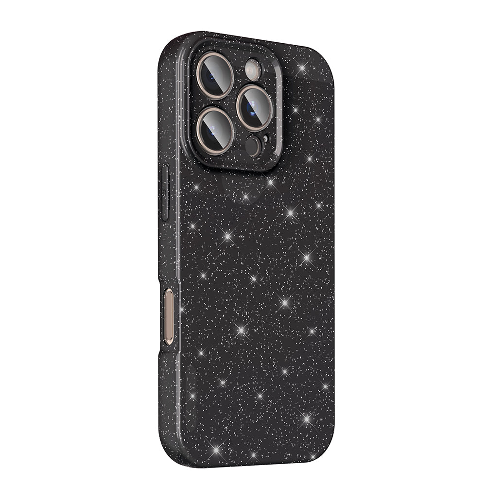 Apple iPhone 16 Pro Case Camera Protection Glitter Luxury Zore Cotton Cover Light Pink 