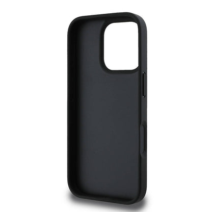 Apple iPhone 16 Pro Kılıf Karl Lagerfeld Orjinal Lisanslı K&C Heads Monogram Pin Kapak Siyah