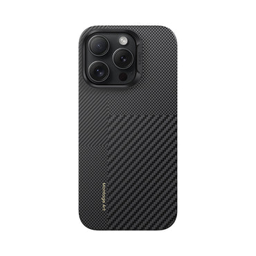 Apple iPhone 16 Pro Kılıf M-safe Şarj Özellikli Karbon Fiber Metal Kamera Çerçeveli Benks Montage ArmorAir Kevlar Kapak