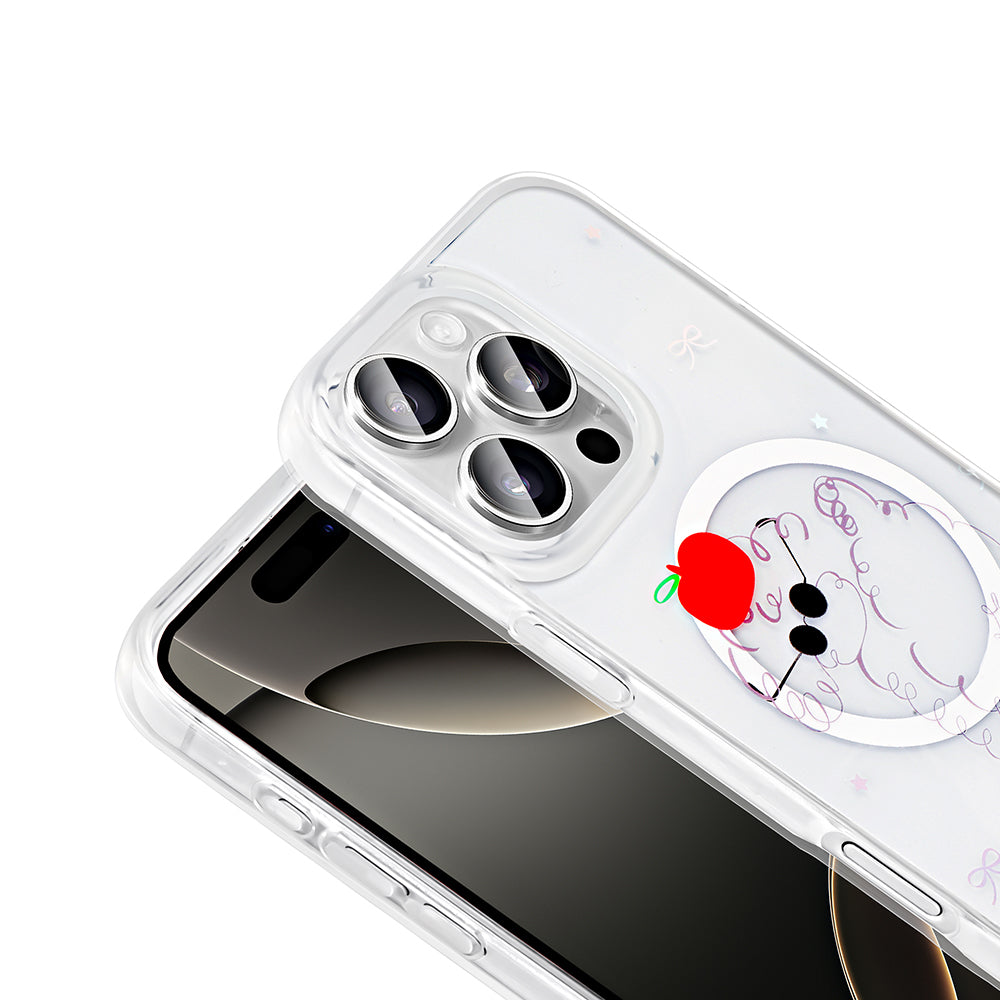 Apple iPhone 16 Pro Case M-Safe Charging Transparent Zore Folk Hard Cover Cute Dog