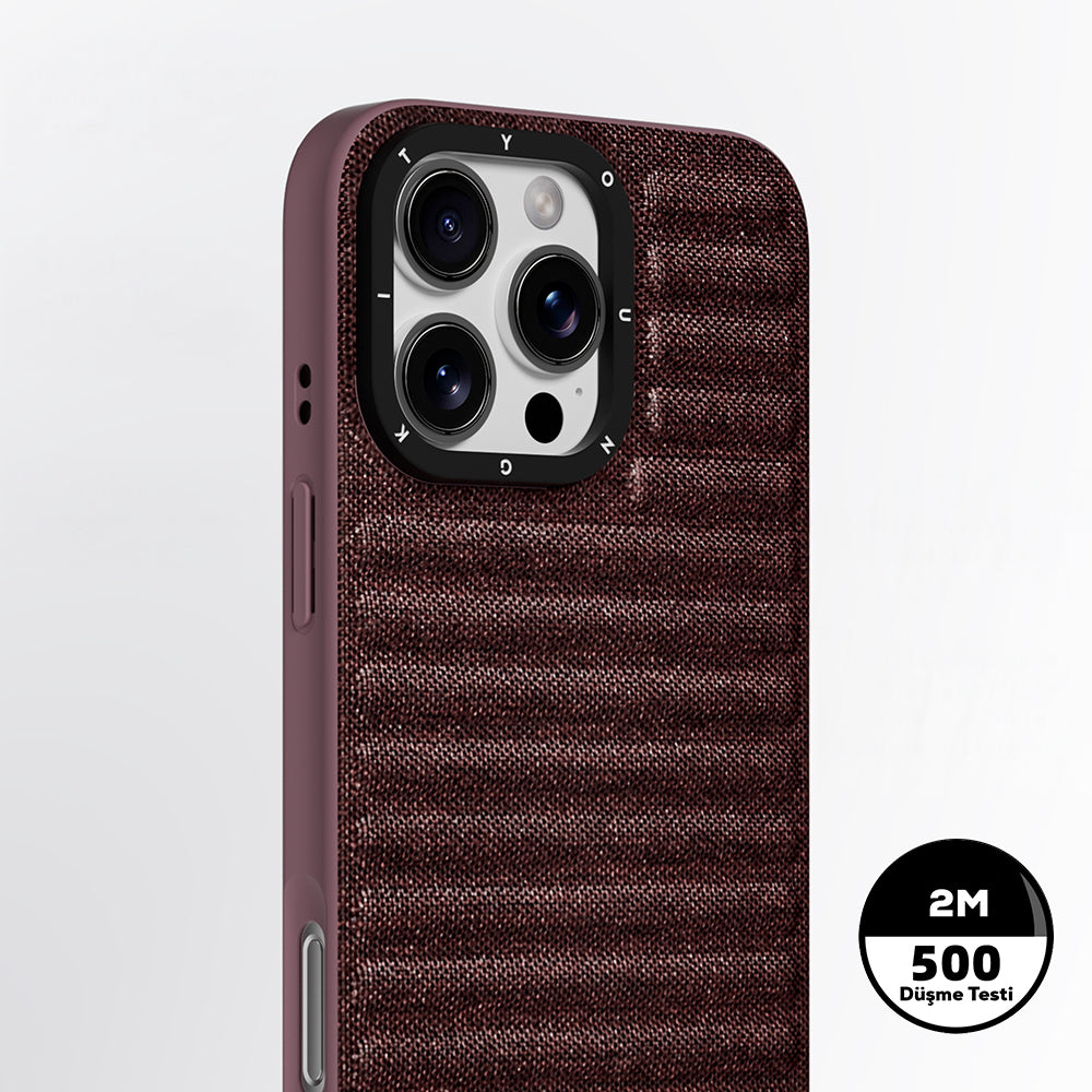 Apple iPhone 16 Pro Kılıf M-safe Şarj Özellikli Youngkit Canvas Serisi Kapak Gri