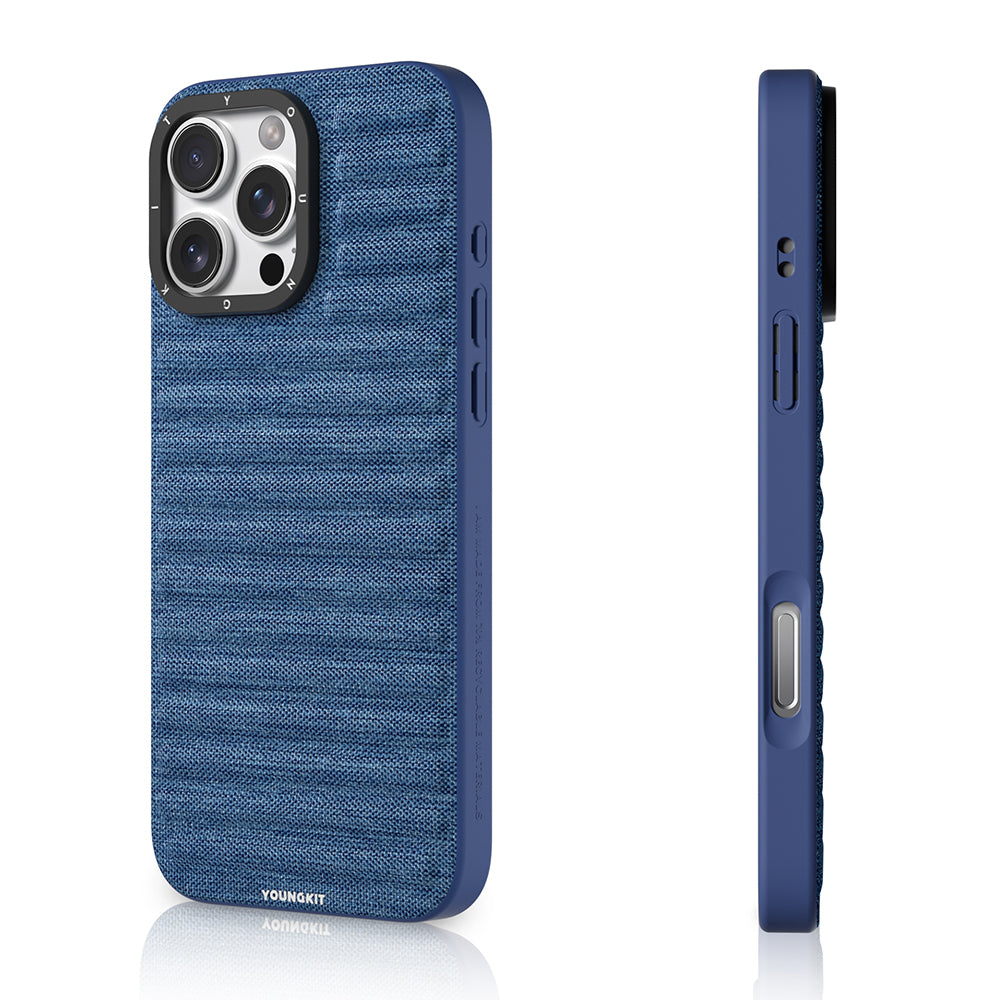 Apple iPhone 16 Pro Kılıf M-safe Şarj Özellikli Youngkit Canvas Serisi Kapak Siyah