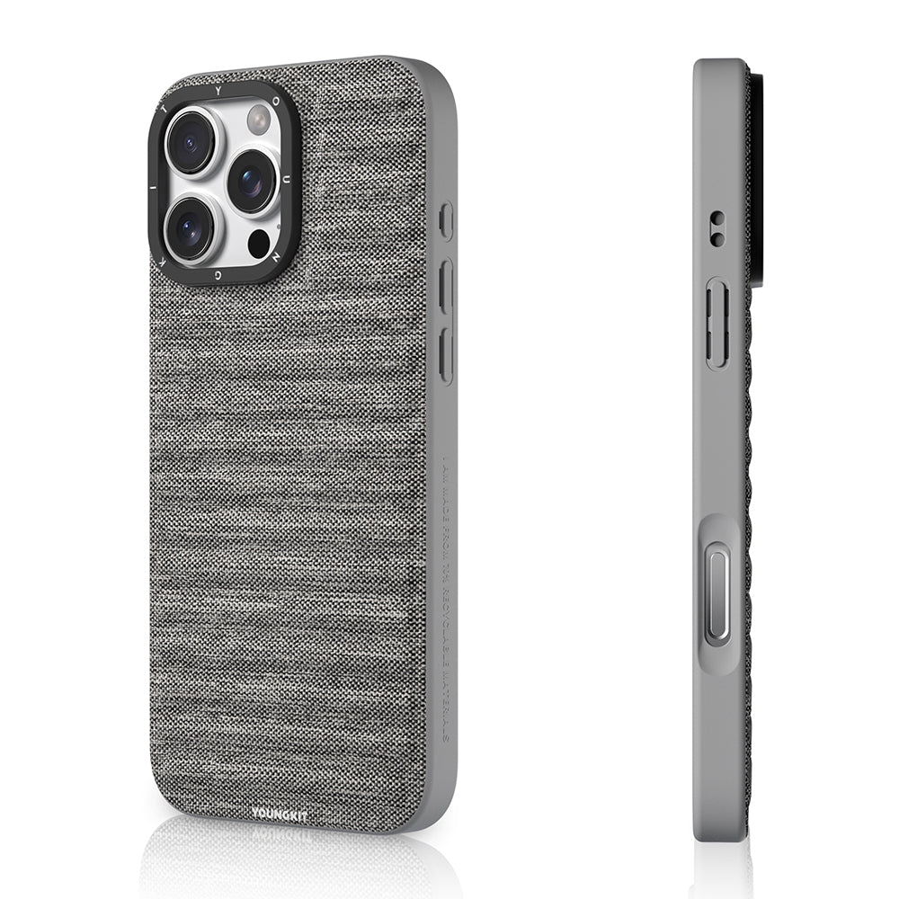 Apple iPhone 16 Pro Kılıf M-safe Şarj Özellikli Youngkit Canvas Serisi Kapak Mavi