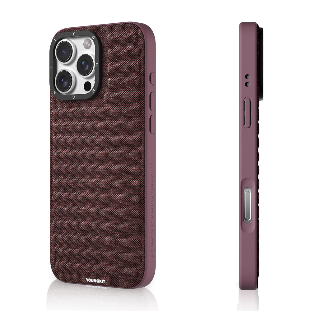 Apple iPhone 16 Pro Kılıf M-safe Şarj Özellikli Youngkit Canvas Serisi Kapak Gri