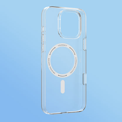 Apple iPhone 16 Pro Kılıf M-safe Şarj Özellikli Youngkit Ice Serisi Kapak Şeffaf