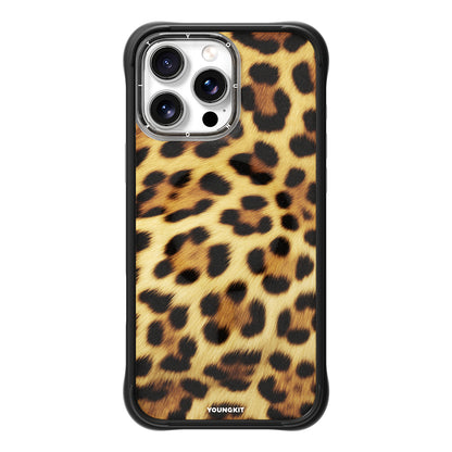 Apple iPhone 16 Pro Kılıf M-safe Şarj Özellikli Youngkit Leopard Serisi Kapak Siyah