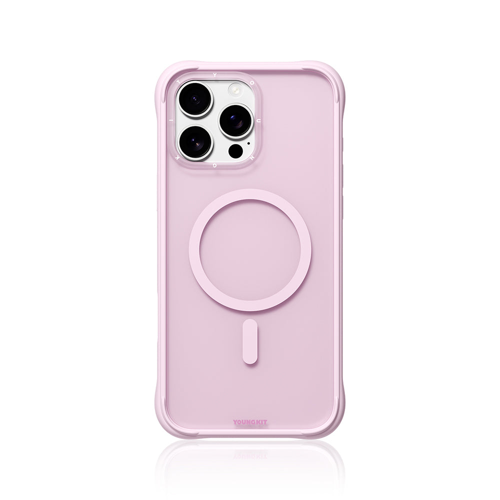 Apple iPhone 16 Pro Case M-safe Charging Feature Youngkit Macaroon Series Cover Pink 