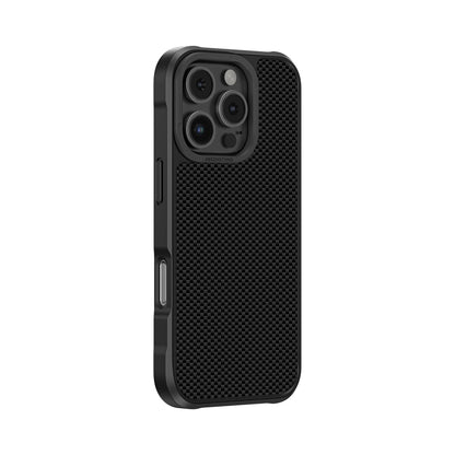 Apple iPhone 16 Pro Kılıf M-safe Şarj Özellikli 600D Aramid Fiber Amazingthing Titan Max Serisi Kapak Siyah