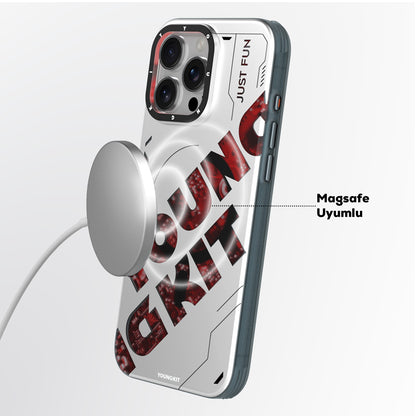 Apple iPhone 16 Pro Kılıf M-safe Şarj Özellikli Airbagli Çift Katmanlı Youngkit Future Serisi Kapak Kırmızı