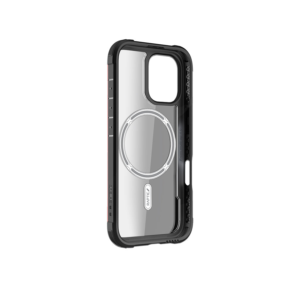 Apple iPhone 16 Pro Kılıf M-safe Şarj Özellikli Airbagli Raptic Shield Serisi Şeffaf Arka Yüzey Kapak Kahverengi