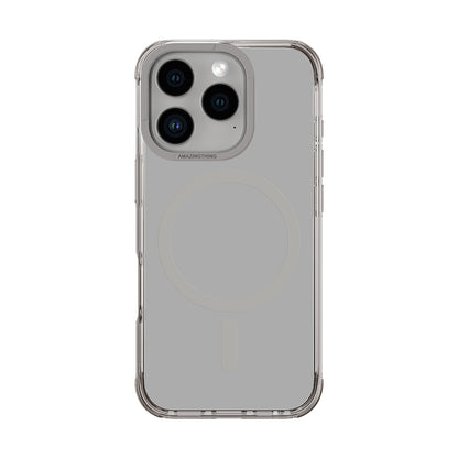 Apple iPhone 16 Pro Kılıf M-safe Şarj Özellikli Amazingthing Omni Serisi Kapak Gri