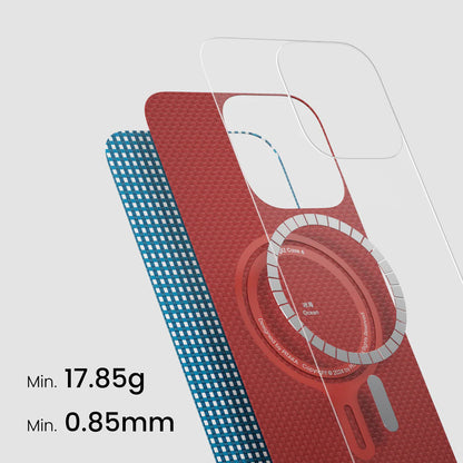 Apple iPhone 16 Pro Kılıf M-safe Şarj Özellikli Aramid Fiber Pitaka Ultra-Slim Classic Serisi Ocean Blue Kapak Mavi