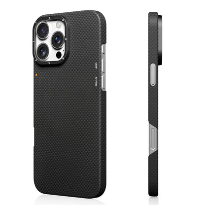 Apple iPhone 16 Pro Kılıf M-safe Şarj Özellikli Aramid Fiber Youngkit 1500D Kevlar Extreme Wing Serisi Kapak Siyah