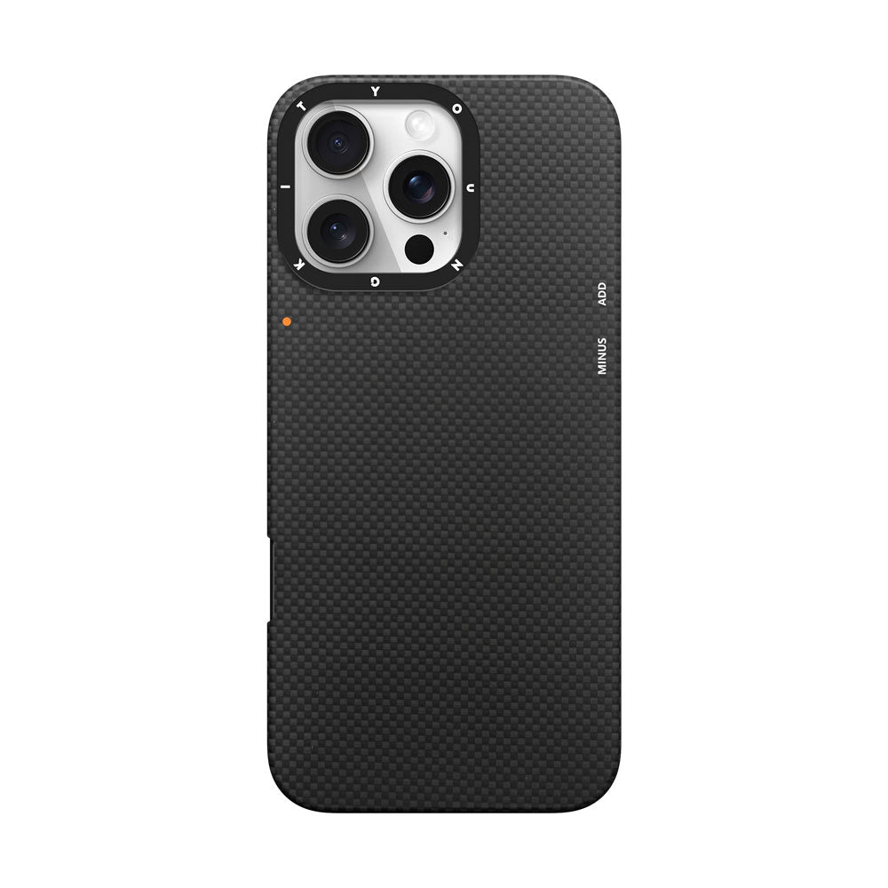 Apple iPhone 16 Pro Kılıf M-safe Şarj Özellikli Aramid Fiber Youngkit 1500D Kevlar Extreme Wing Serisi Kapak Siyah
