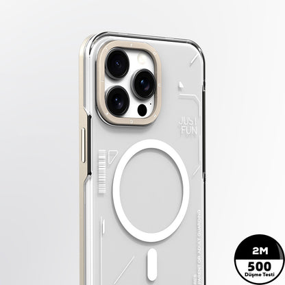 Apple iPhone 16 Pro Kılıf M-safe Şarj Özellikli Çıkarılabilir Arka Yüzeyli Youngkit Mecha Kapak Siyah