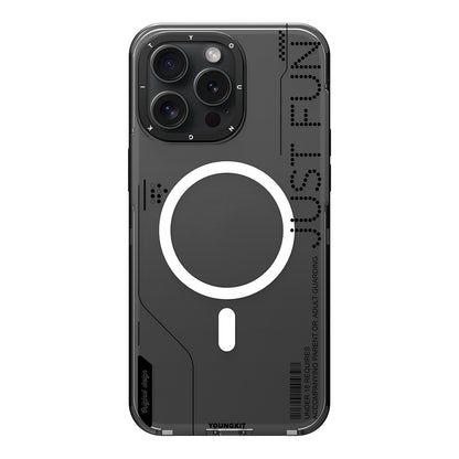 Apple iPhone 16 Pro Kılıf M-safe Şarj Özellikli Çıkarılabilir Arka Yüzeyli Youngkit Mecha Kapak Desert Gold