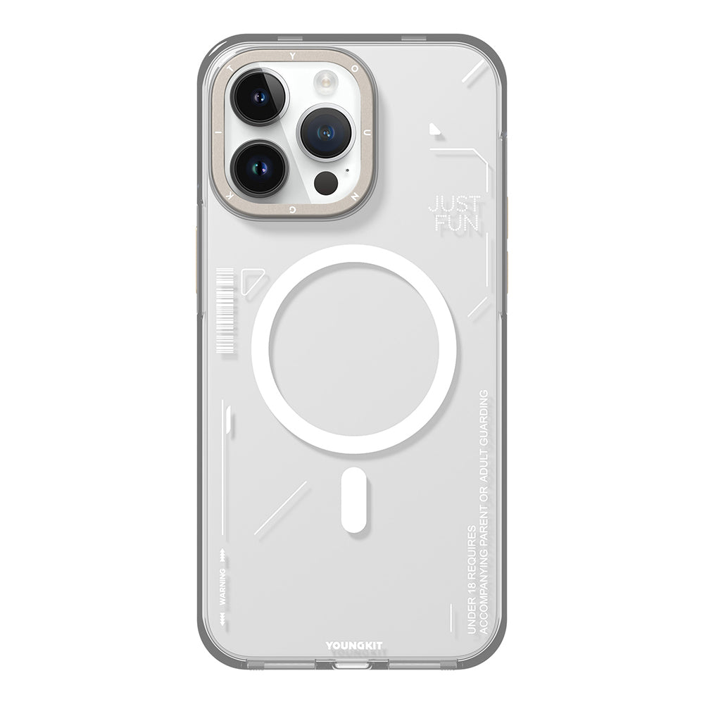 Apple iPhone 16 Pro Kılıf M-safe Şarj Özellikli Çıkarılabilir Arka Yüzeyli Youngkit Mecha Kapak Desert Gold