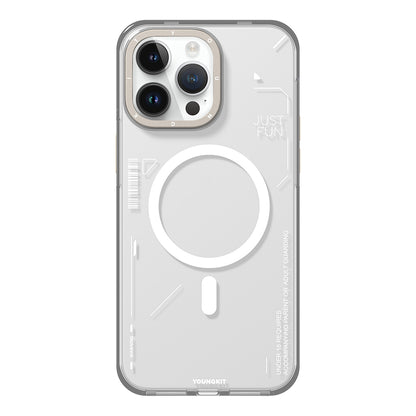 Apple iPhone 16 Pro Kılıf M-safe Şarj Özellikli Çıkarılabilir Arka Yüzeyli Youngkit Mecha Kapak Desert Gold