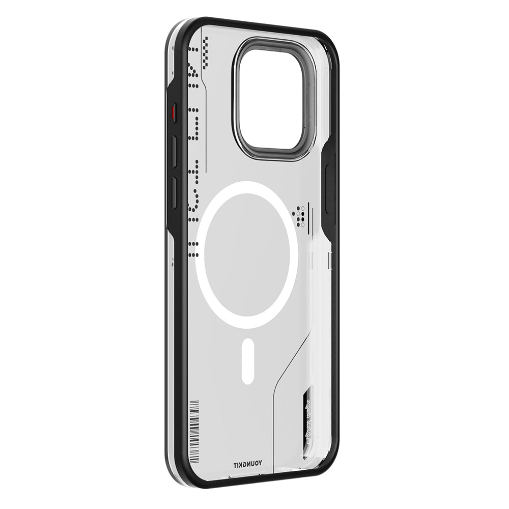 Apple iPhone 16 Pro Kılıf M-safe Şarj Özellikli Çıkarılabilir Arka Yüzeyli Youngkit Mecha Kapak Desert Gold
