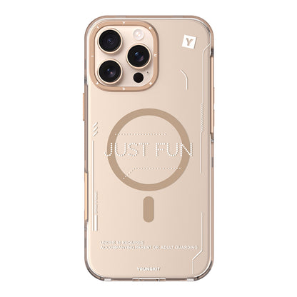Apple iPhone 16 Pro Kılıf M-safe Şarj Özellikli Çıkarılabilir Arka Yüzeyli Youngkit Mecha Kapak Siyah