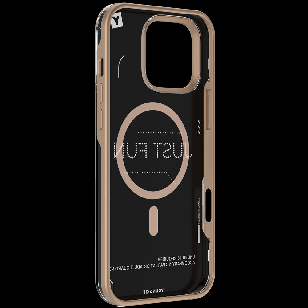 Apple iPhone 16 Pro Kılıf M-safe Şarj Özellikli Çıkarılabilir Arka Yüzeyli Youngkit Mecha Kapak Siyah