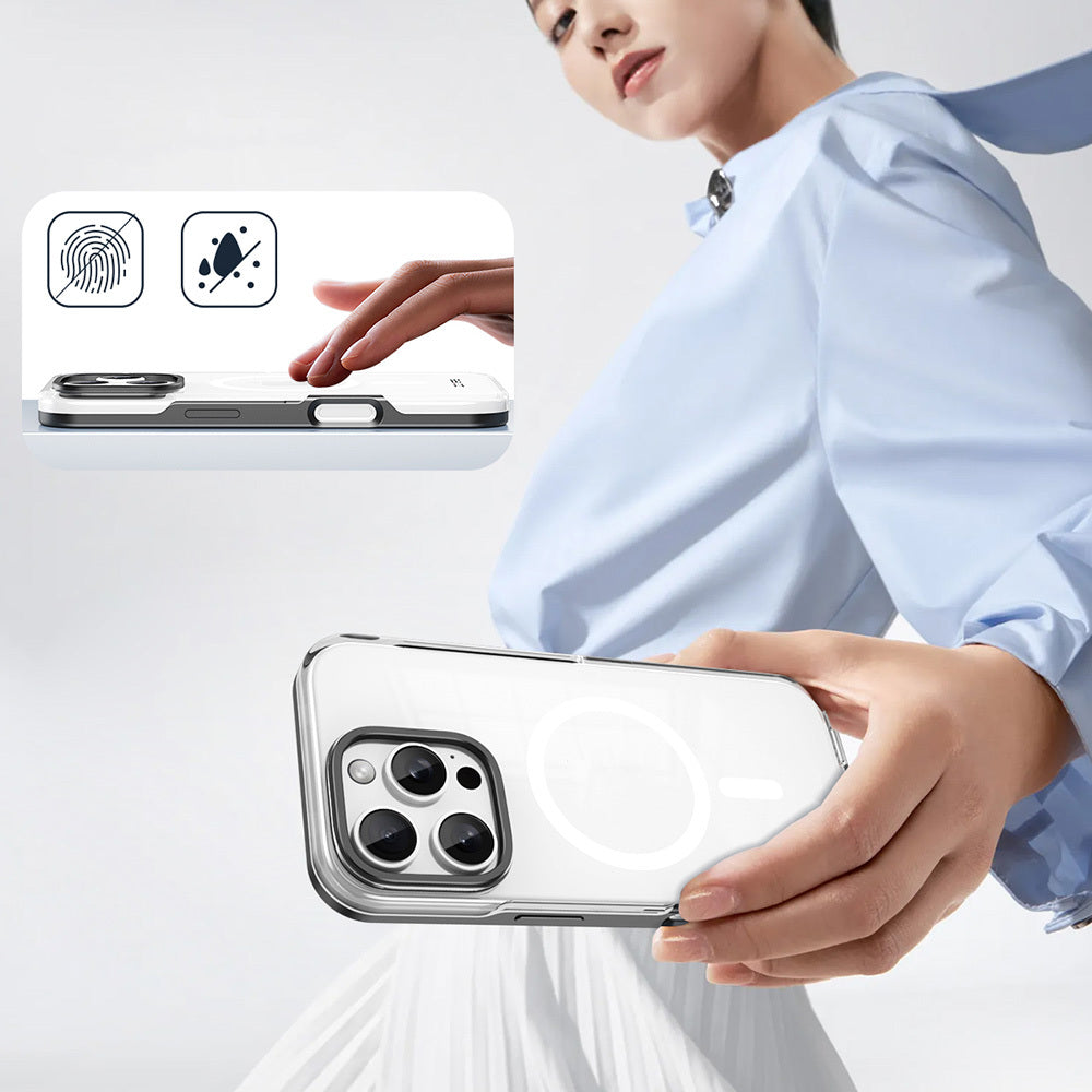 Apple iPhone 16 Pro Case Zore Polar Cover with M-Safe Charging Feature and Removable Back Cover Black