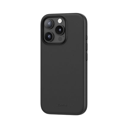 Apple iPhone 16 Pro Kılıf M-safe Şarj Özellikli Çizilmeye Dayanıklı Benks VitaPro Serisi PU Deri Kapak Gri