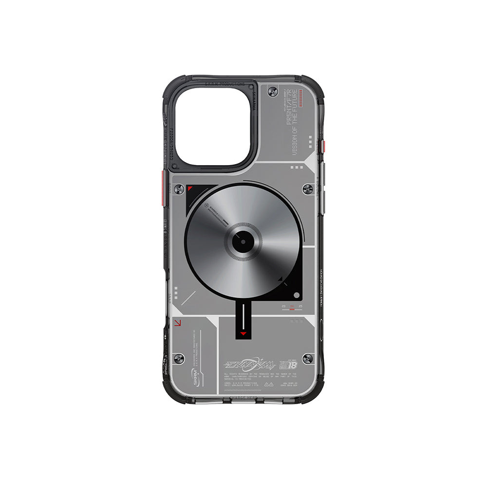 Apple iPhone 16 Pro Kılıf M-safe Şarj Özellikli Disk Desenli Airbag Tasarımlı Skinarma Nova Kapak Siyah