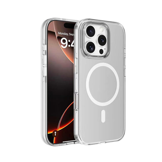 Apple iPhone 16 Pro Case M-safe Charging Feature Camera Protection Zore Crypto Transparent Cover 