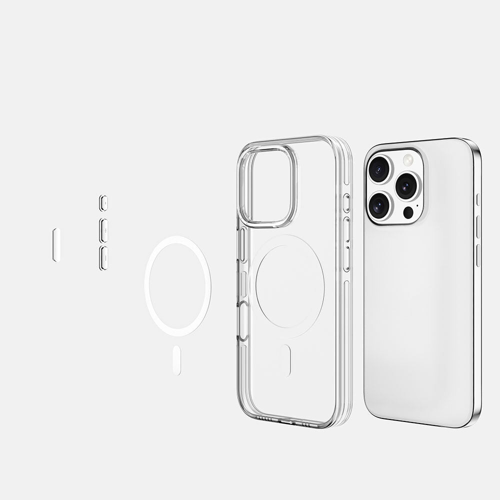 Apple iPhone 16 Pro Case M-safe Charging Feature Camera Protection Zore Crypto Transparent Cover 