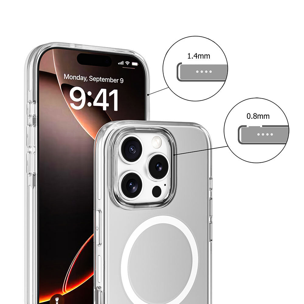 Apple iPhone 16 Pro Case M-safe Charging Feature Camera Protection Zore Crypto Transparent Cover 
