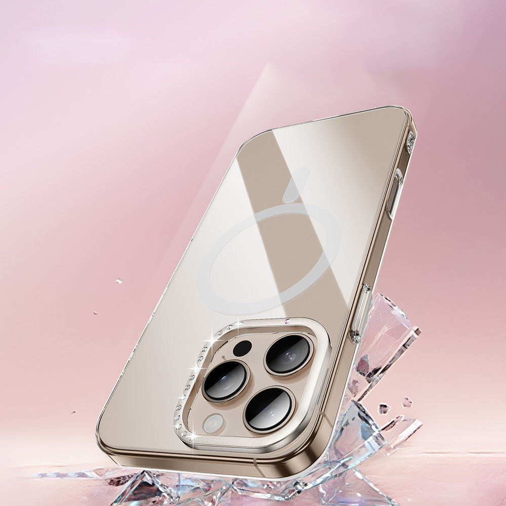 Apple iPhone 16 Pro Case M-safe Charging Feature Camera Stand Zore Estop Cover Gold 