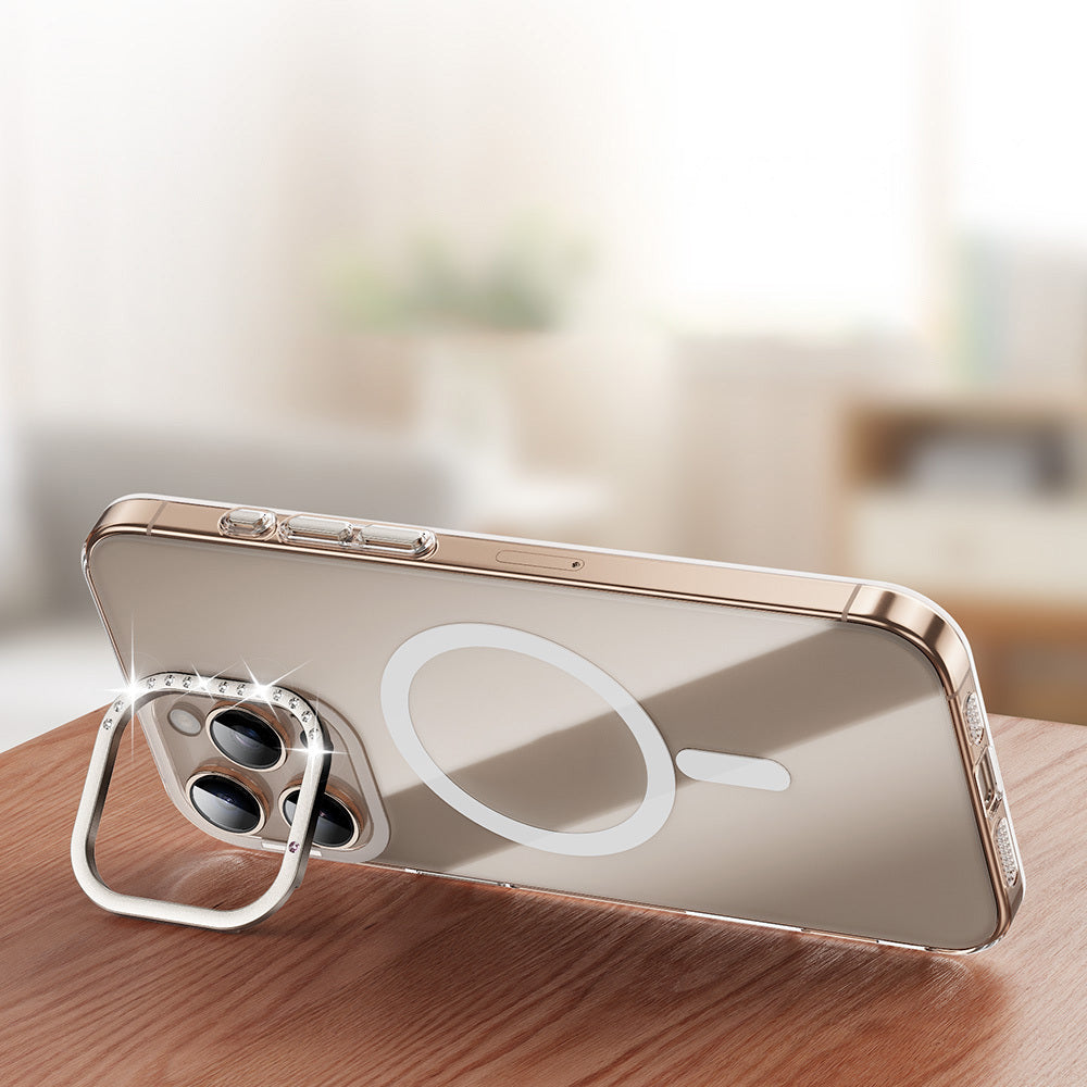 Apple iPhone 16 Pro Case M-safe Charging Feature Camera Stand Zore Estop Transparent Cover 