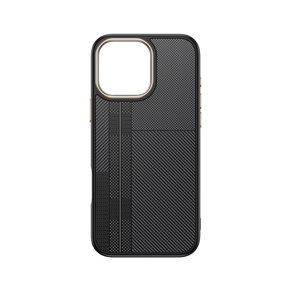 Apple iPhone 16 Pro Case with M-safe Charging Function, Carbon Fiber Look Zore Antina Cover Gray