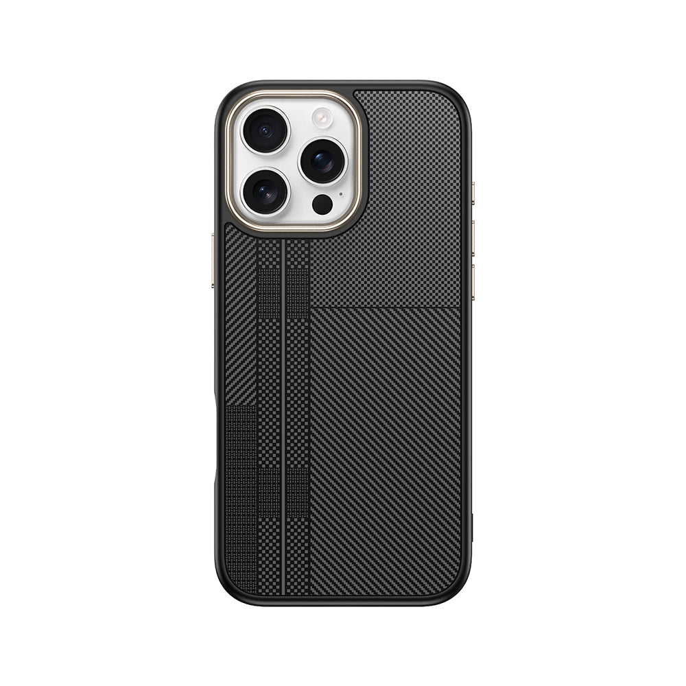 Apple iPhone 16 Pro Case with M-safe Charging Function Carbon Fiber Look Zore Antina Cover Black-Gray