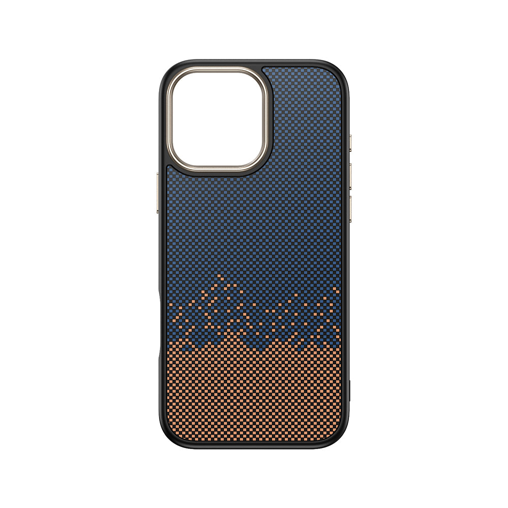 Apple iPhone 16 Pro Case with M-safe Charging Function Carbon Fiber Look Zore Antina Cover Blue