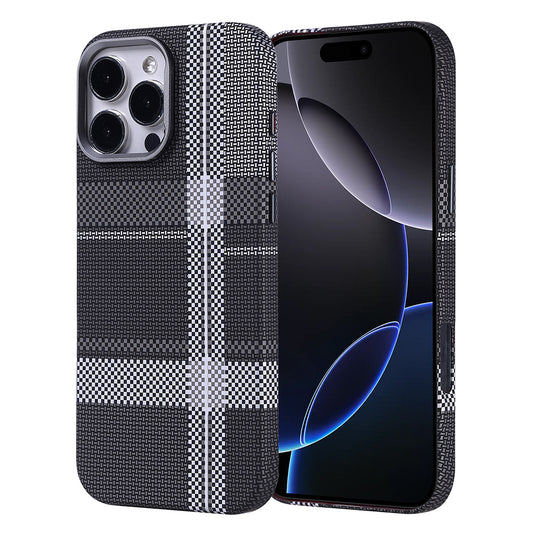 Apple iPhone 16 Pro Case M-safe Charging Feature Carbon Fiber Look Zore Nekst Cover Gray-Black 